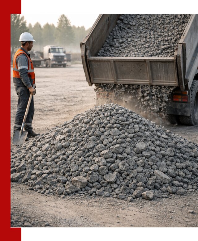 Гранитный щебень фракции 100–201 для строительства в Новотроицке