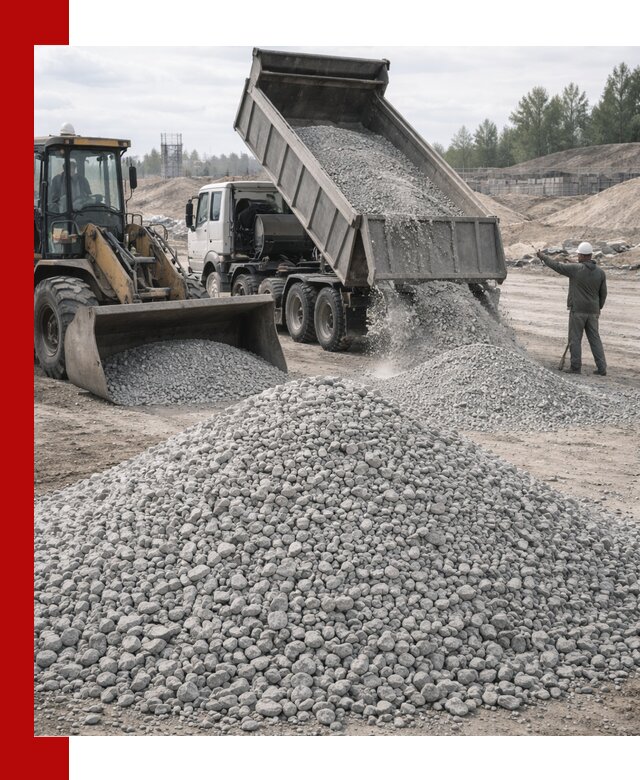 Доставка известнякового щебня фр. 5–20 в Новотроицке