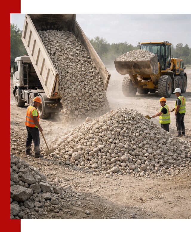 Доставка известнякового щебня фр. 40-70 в Новотроицке