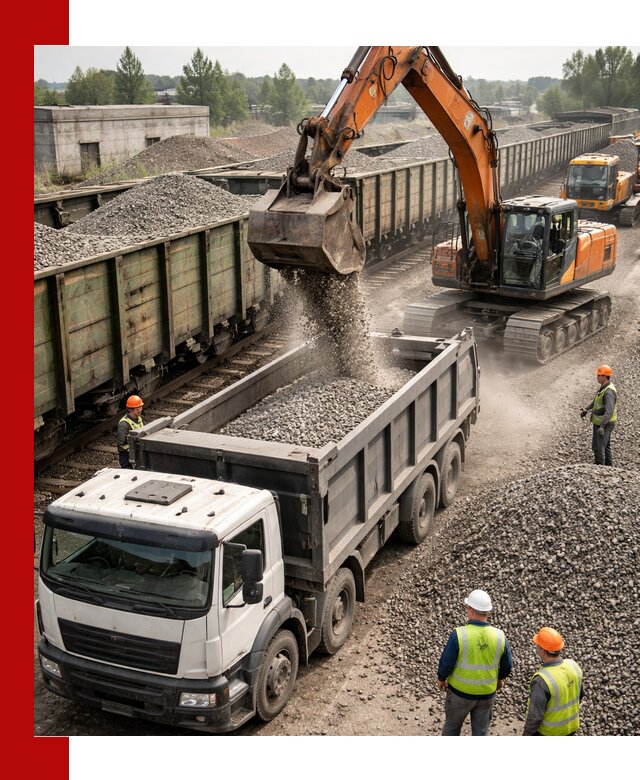 Железнодорожный щебень фракция 25–60 для поставок в Новотроицке