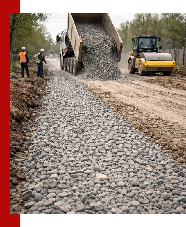 Доставка щебня для отсыпки дорог в Новотроицке высокого качества