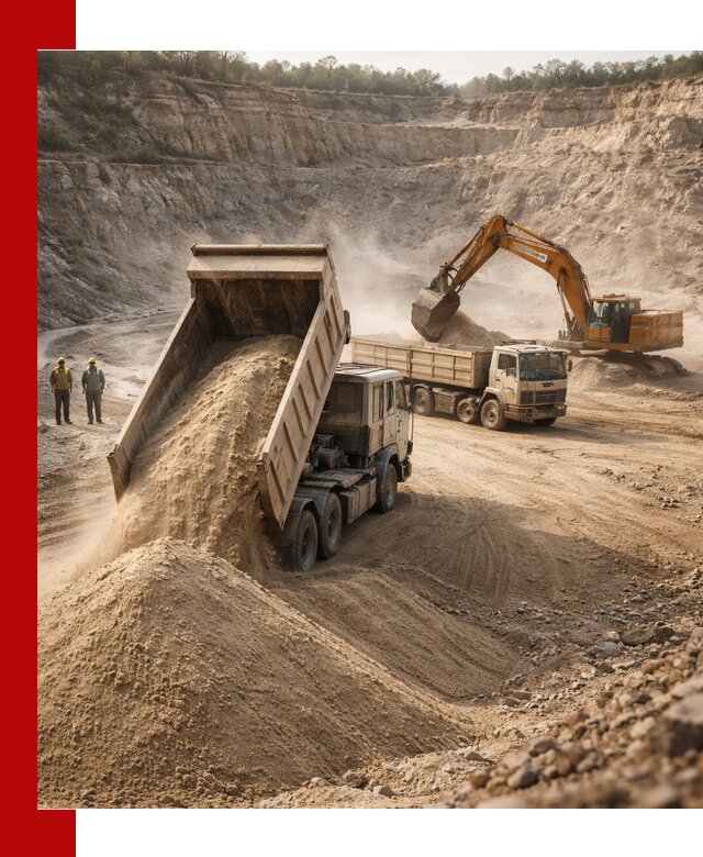 Карьерный песок навалом с доставкой в Новотроицке