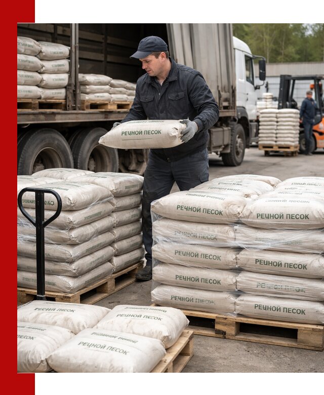 Речной песок в мешках с доставкой в Новотроицке