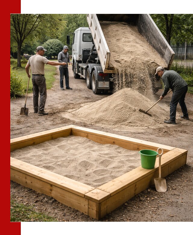 Песок для песочницы с доставкой в Новотроицке недорого и чистый