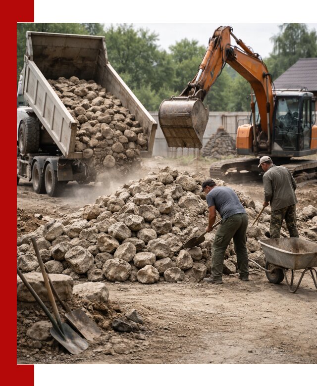 Доставка и разгрузка бутового камня в Новотроицке