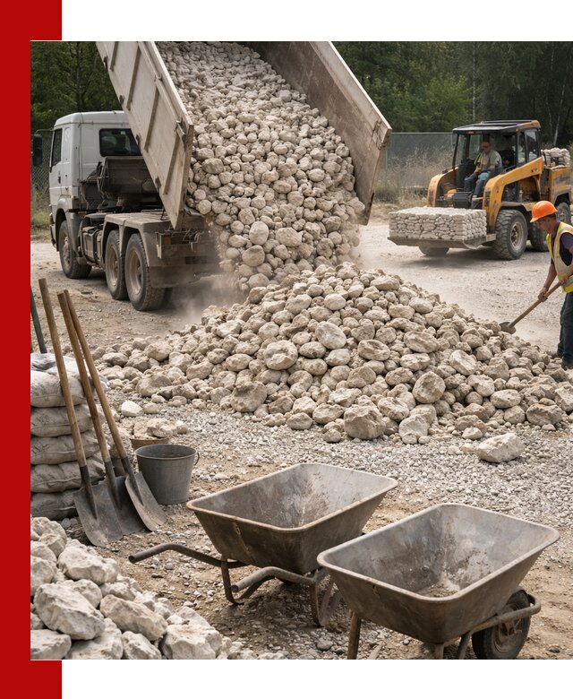 Доставка и продажа бутового известнякового камня в Новотроицке