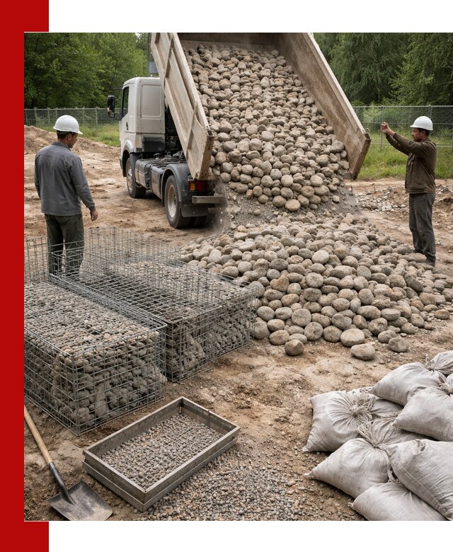 Камень для габионов фракция 70–151 в Новотроицке