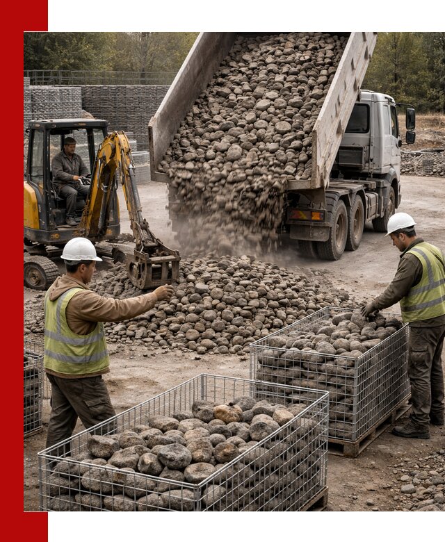 Камень для габионов фракция 100–201 в Новотроицке