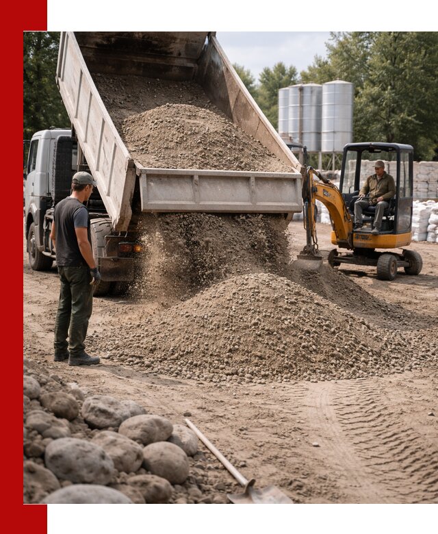 Доставка ПГС С3 в Новотроицке самосвалами и миксерами