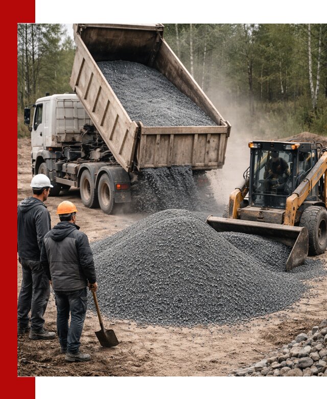 Гранитный отсев 0-5 с доставкой и разгрузкой в Новотроицке