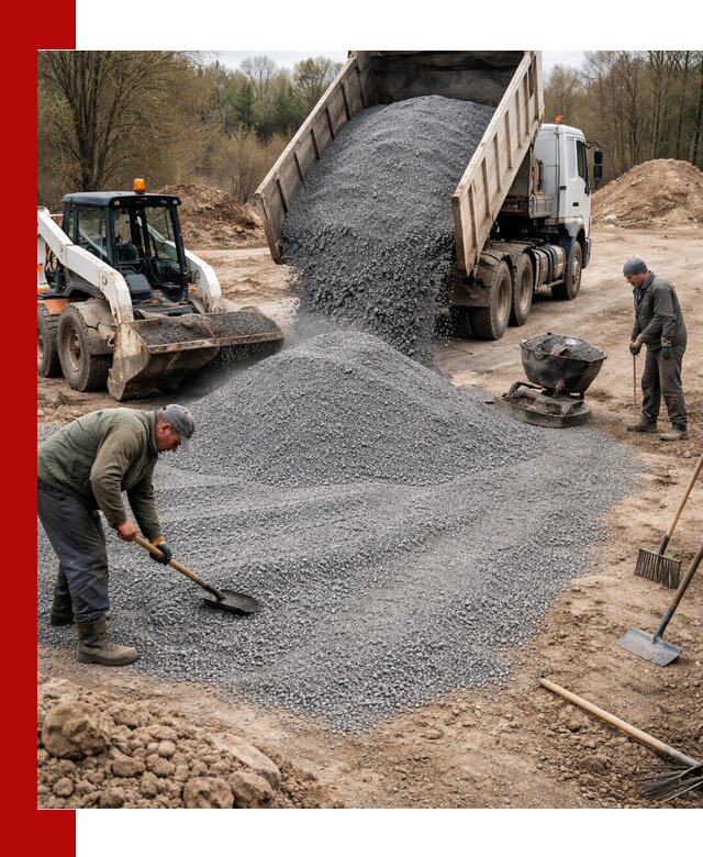 Отсев для подсыпки в Новотроицке — доставка и подсыпка на участок