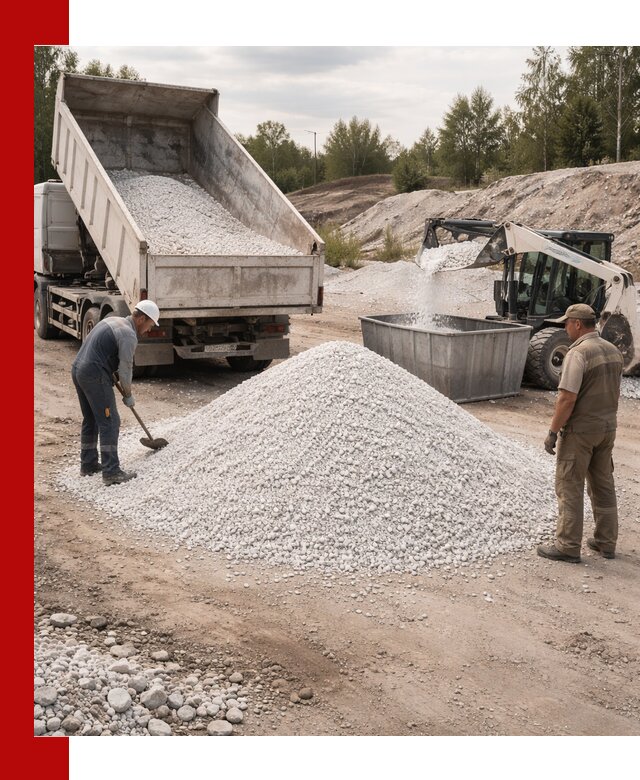 Доставка и продажа белой мраморной крошки в Новотроицке