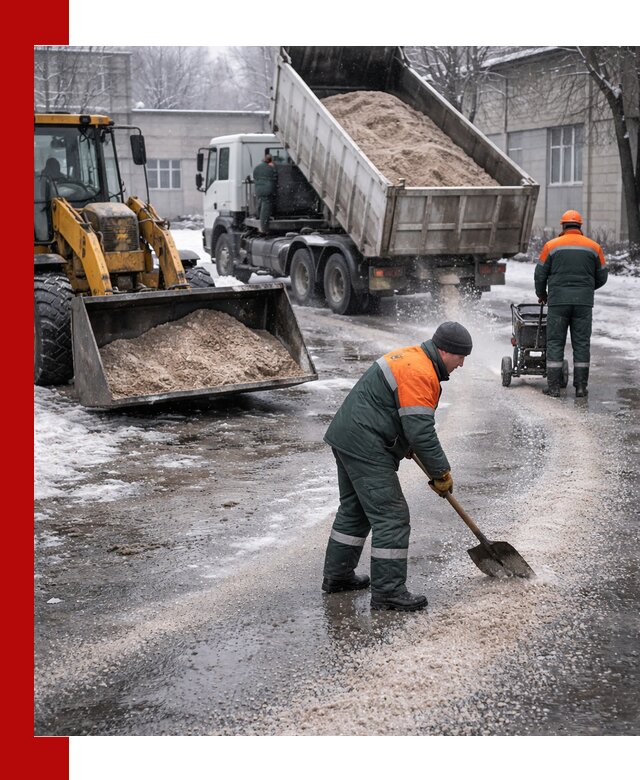 Реагент против гололеда с доставкой и нанесением в Новотроицке