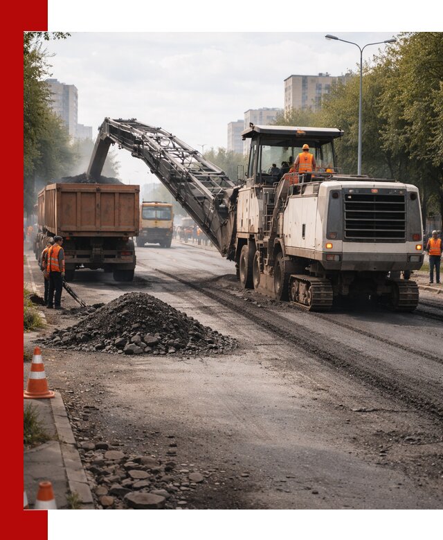 Фрезерованный асфальт в Новотроицке — удаление и вывоз старого покрытия