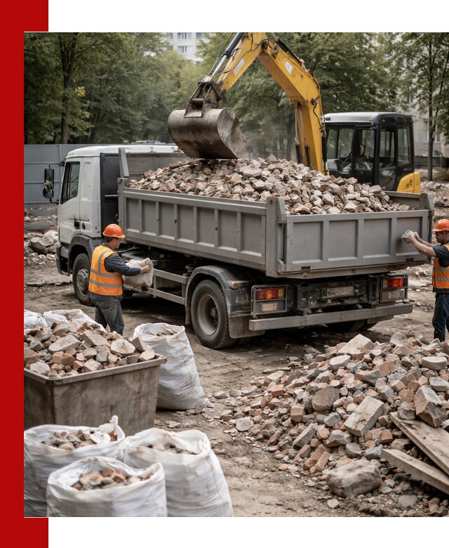 Вывоз строительного мусора в Новотроицке с самосвалами и контейнерами