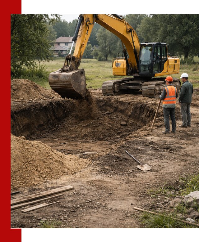 Рытье котлована под фундамент в Новотроицке (быстро и недорого)